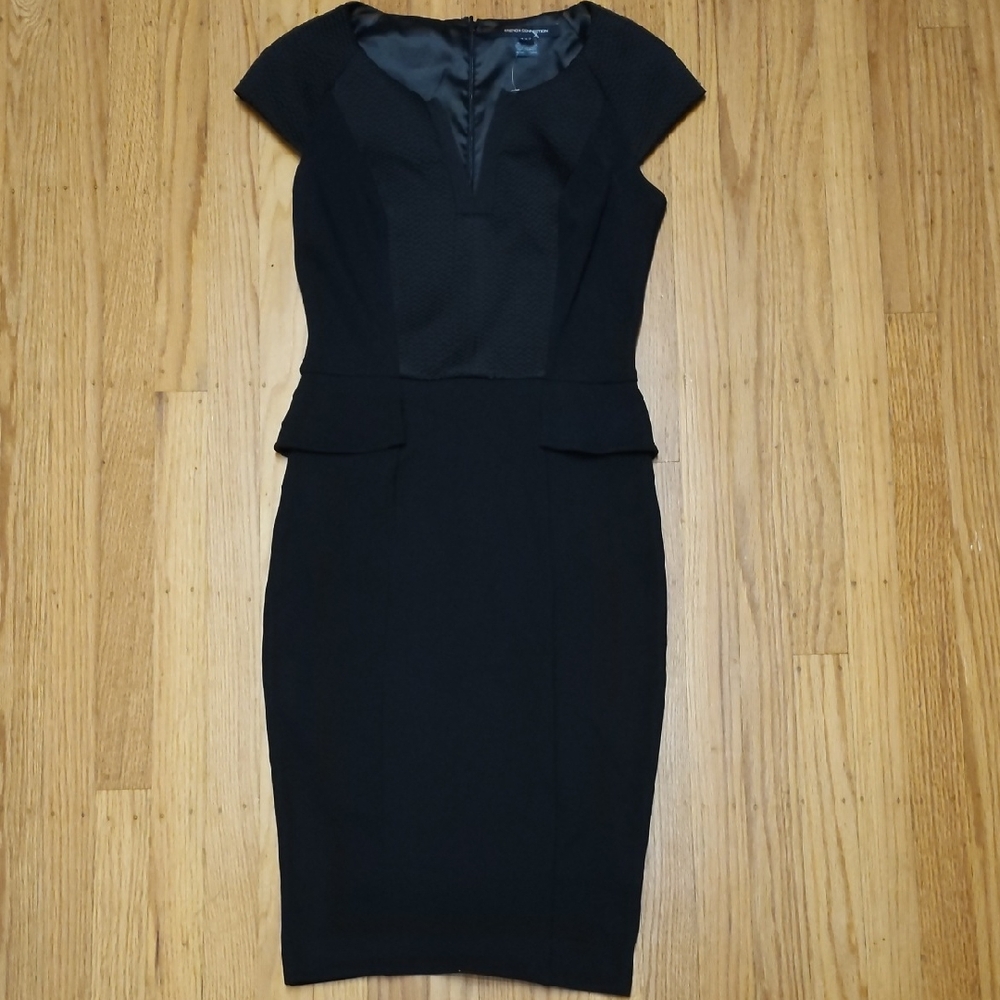 Brand New French Connection Classic Black Peplum Dress